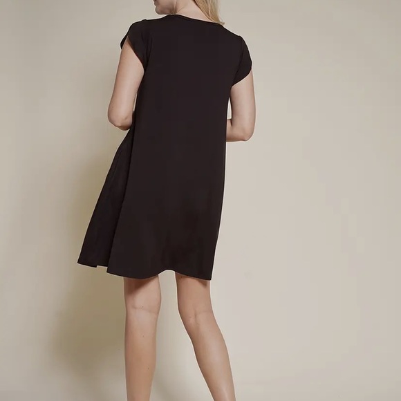 Tulip Sleeve Camel Color Dress w/ Pockets - Picture 2 of 3